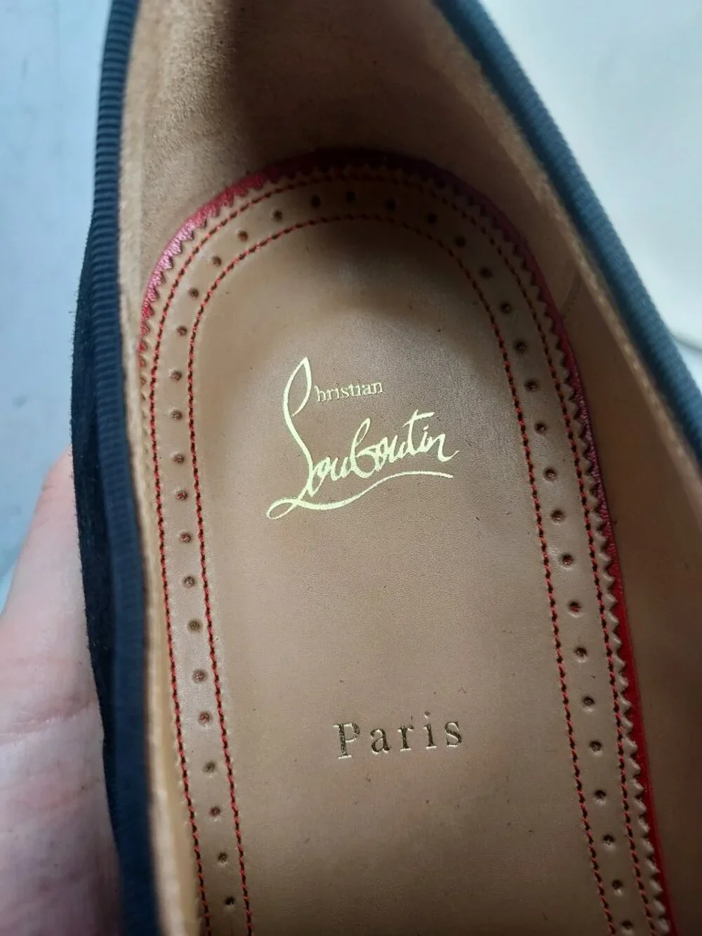 Christian Louboutin MENS Black Alpha Male Suede Oxford Shoe